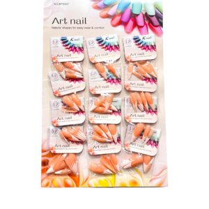 Uña carton almendra frances *12pcs